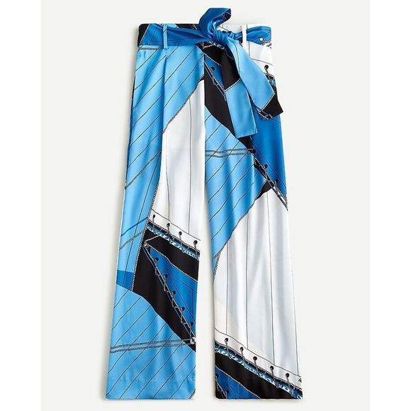 J. Crew Pants - J CREW NWT $168 Tie Waist Pant in Ratti Regatta Print Size 12